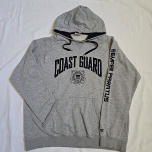 VTG 90s Men 2XL Coast Guard Logo Semper Paratus Embroidered Gray Pullover Hoodie